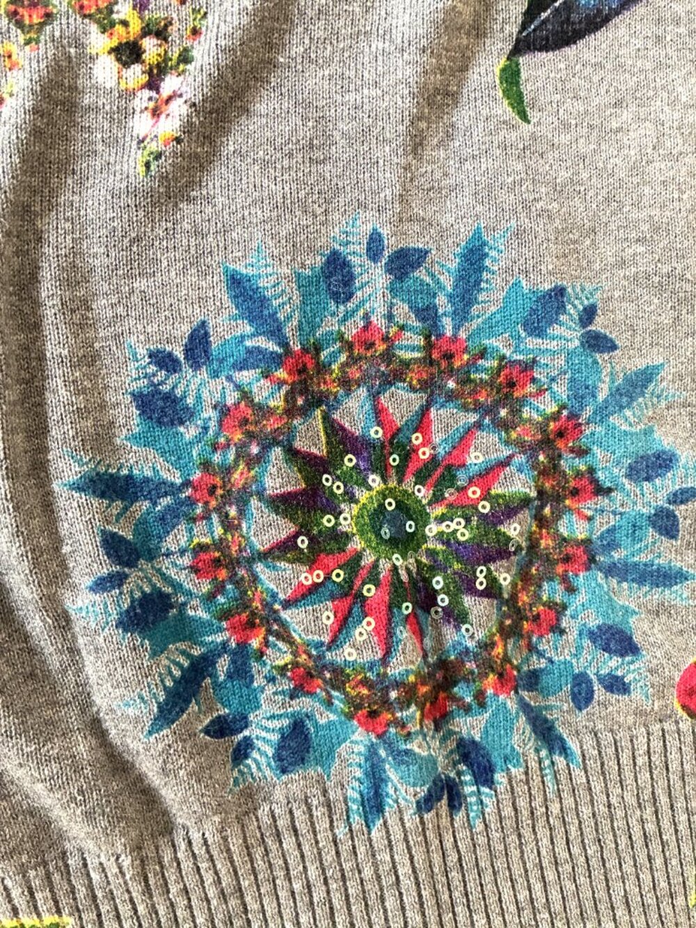 Desigual "Perkins" Floral V-neck Sweater - Picture 11 of 11